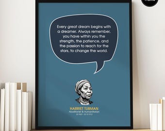 Harriet Tubman Quote Poster | Inspirational Wall Art Print | Motivational Decor