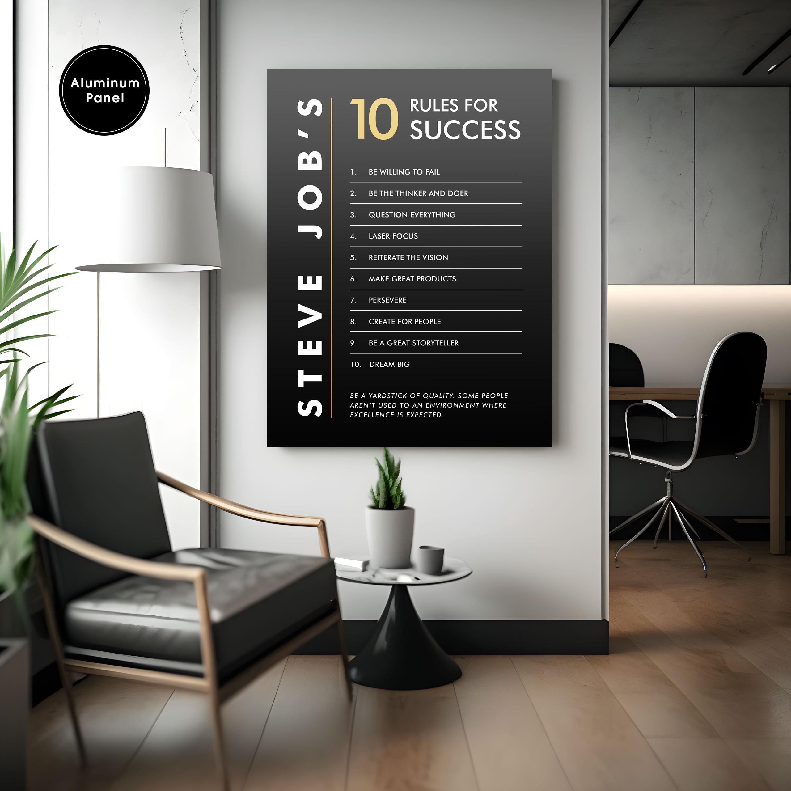 Steve Jobs 10 Rules for Success Poster | Entrepreneur Wall Art - Etsy
