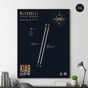 McConnell Air Force Base (KIAB), Militärflugplatz, Militärpiste, Karte des US-Stützpunkts, US Air Base Karte