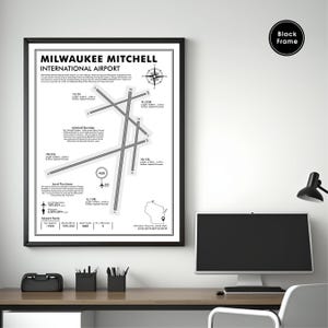 MKE, Mitchell International Airport, Airport Map Art, Airport Code Art, Airport Sign, Airport Code Map, Airport Map Art, Airport Print