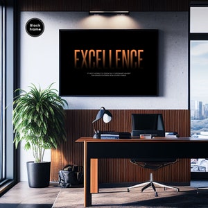 Excelencia, póster motivacional para la oficina, arte mural motivacional para la oficina, arte mural con citas motivacionales, arte mural motivacional para la oficina