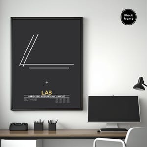 Harry Reid International Airport, LAS, Airport Map Art, Airport Code Art, Airport Sign, Airport Code Map, Airport Map Art, Airport Print