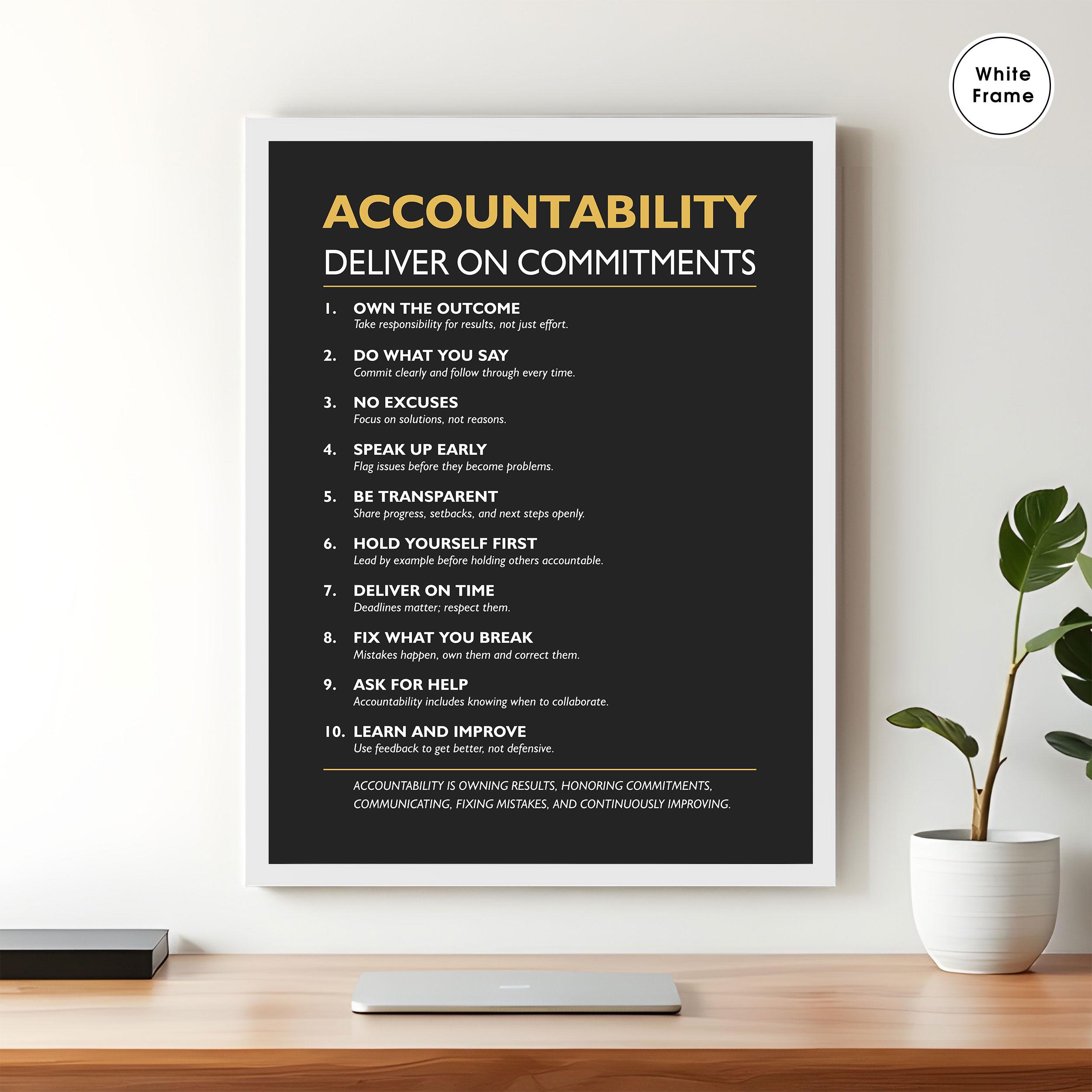 Accountability Motivational Wall Art | Inspirational Office Poster ...