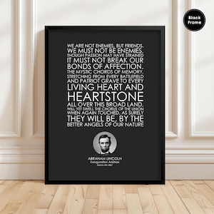 Abraham Lincoln, Inauguration Address, Abraham Lincoln Quote, Abraham Lincoln Art, Abraham Lincoln Print, Abraham Lincoln Poster