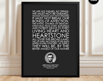 Abraham Lincoln Inauguration Address Print | Presidential Speech Art