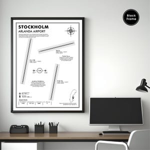 ARN, Stockholm Arlanda Intl. Airport, Airport Map Art, Airport Code Art, Airport Sign, Airport Code Map, Airport Map Art, Airport Print