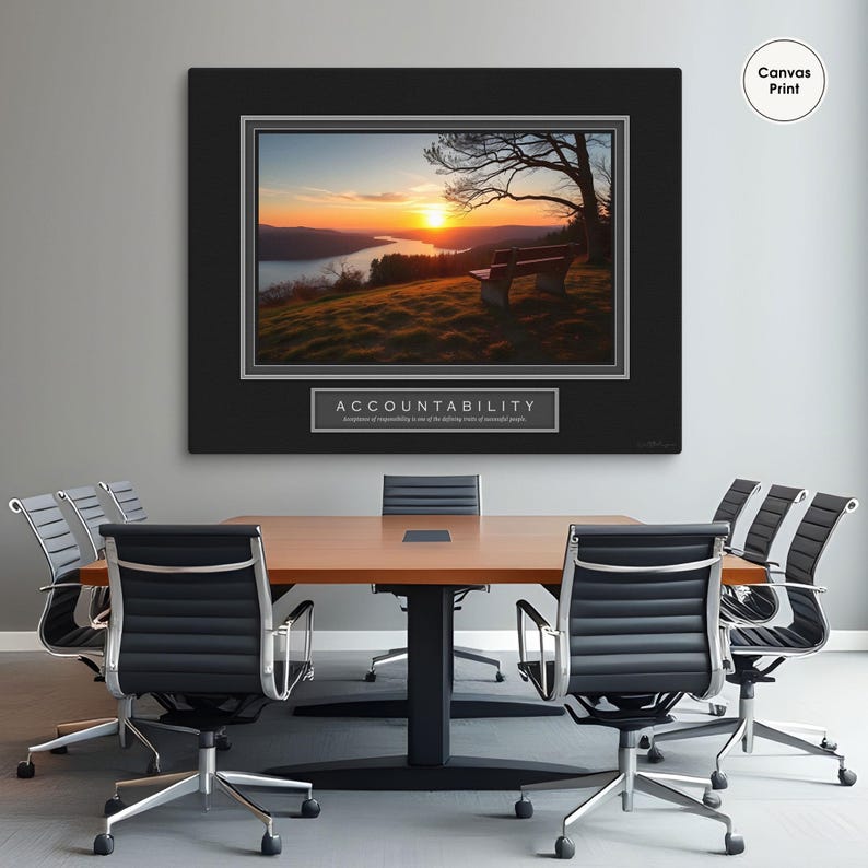 Accountability Motivational Poster, Office Wall Art, Framed or Canvas ...