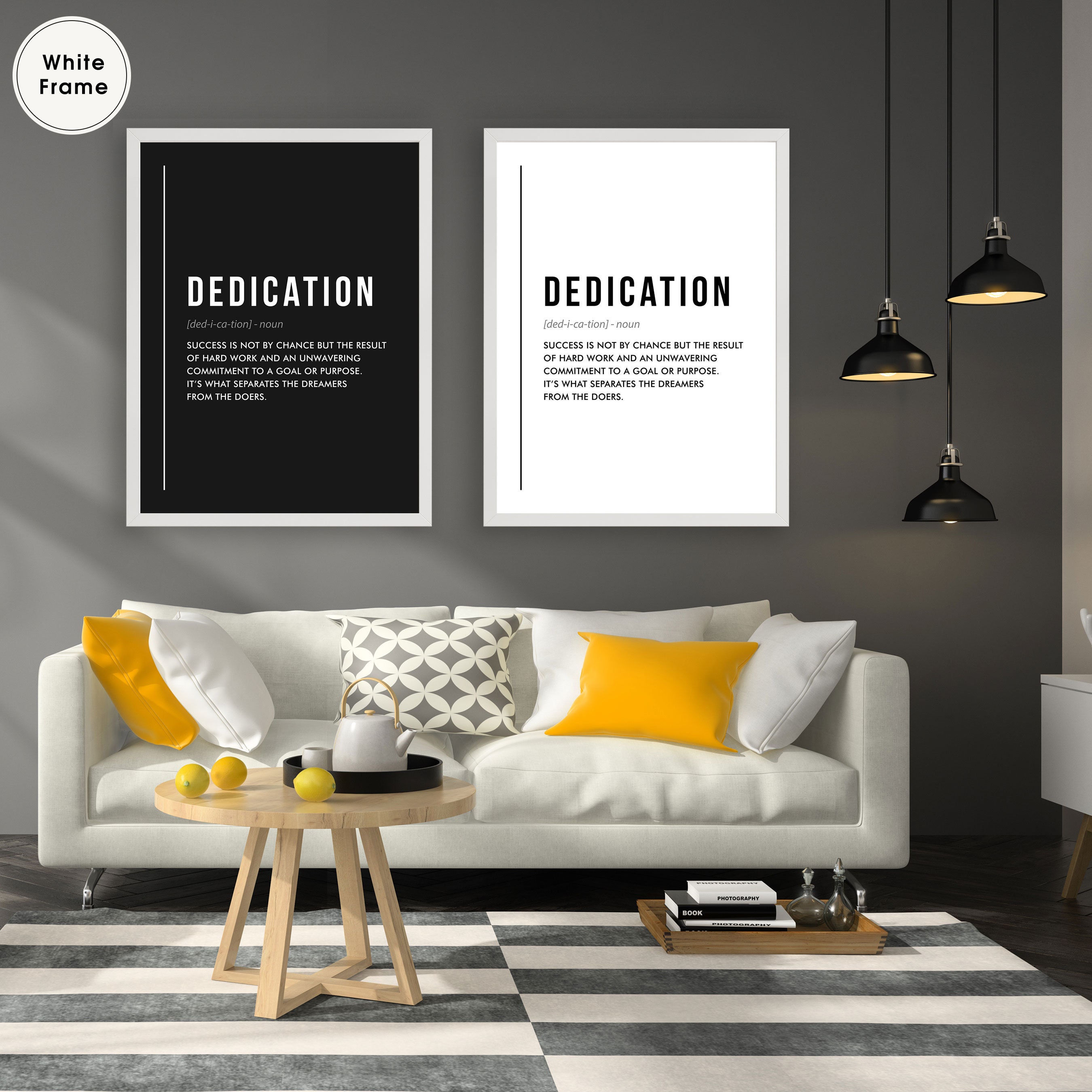 Dedication Definition Print, Motivational Office Wall Art - Etsy