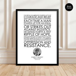 Robert F Kennedy, Ripple of Hope Speech, RFK Speech, RFK Quote, Robert F Kennedy Print, Political Quotes, Political Prints, Political Poster