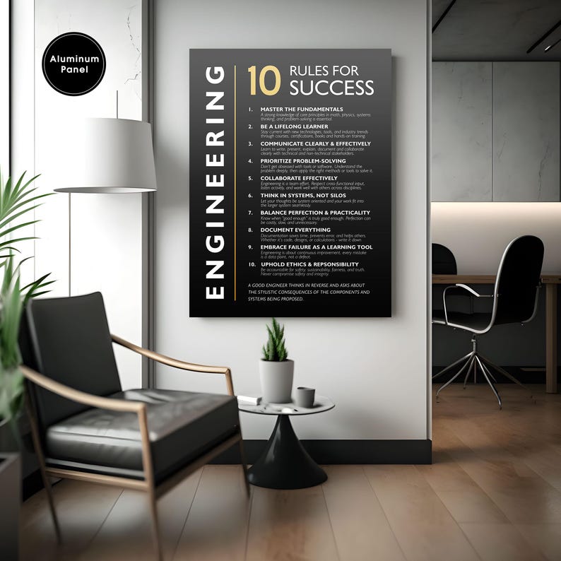 Engeneering Rules Engineering Rules for Success Poster, Motivational Office Wall Art - Etsy
