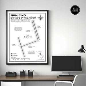 FCO, Rome–Fiumicino International Airport, Airport Map Art, Airport Code Art, Airport Sign, Airport Code Map, Airport Map Art, Airport Print