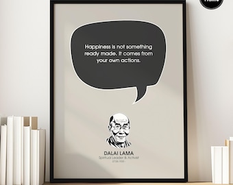 Poster con citazione del Dalai Lama / Stampa artistica motivazionale da parete / Decorazione motivazionale