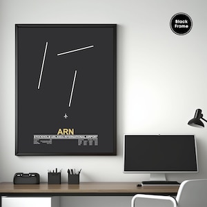 Stockholm Arlanda Intl. Airport, ARN, Airport Map Art, Airport Code Art, Airport Sign, Airport Code Map, Airport Map Art, Airport Print