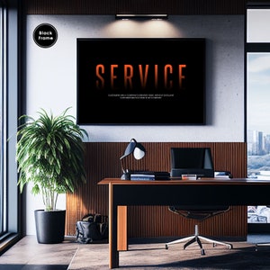 Servicio, Póster motivacional para oficina, Arte mural motivacional para oficina, Arte mural con citas motivacionales, Arte mural motivacional para oficina