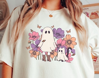 Confort Couleurs vintage Style Ghost Cat Chemise Chat Halloween Chemise Anti Hero Chemise Midnights Chemise Eras