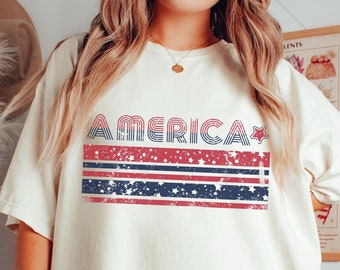 Comfort Colors Vintage Style America Shirt 4th of July Shirt Patriotic Shirt Patriot Tee Fourth of July Shirt USA Shirt