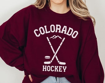 Vintage Style Colorado Hockey Sweatshirt Colorado Hockey Crewneck Avalanche Sweatshirt Colorado Hockey Shirt Game Day Apparel