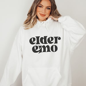 Elder Emo Hoodie, Elder Emo Crewneck, Emo Concert Shirt, Unisex Sweatshirt, Goth Sweatshirt, Emo Shirt, Gift for Emo, Emo Kid Tee, Millenial