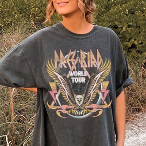 Comfort Colors Free Bird World Tour Shirt Rock N Roll Shirt Rock Music Tee Eagle Shirt Music Gifts Boho Shirt Lightning Bolt Shirt
