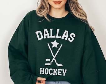 Green Dallas Sweatshirt, Dallas Texas Sweatshirt, Unisex Sweatshirt, Gift for Dallas Hockey Fan, Sweatshirt for Hockey Game, Dallas Texas