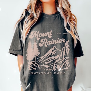 Comfort Colors Mount Rainier Shirt National Park Shirt Hiking Gifts Outdoorsy Shirt Mt Rainier Washington ShIrt