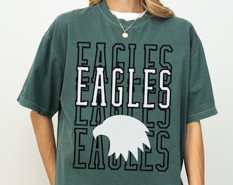 Chemise aigles couleurs confort, chemise esprit d'école des aigles, t-shirt mascotte des aigles, vêtements pour le Game Day des aigles