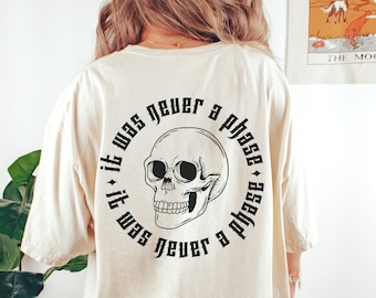 Comfort Colors It was Never a Phase Elder Emo Shirt Elder Emo Tee Emo Gift Emo Concert Tee Goth Tee Concert Shirt Millenial Emo Gift