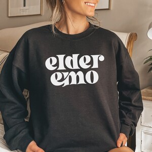 Elder Emo Sweatshirt Elder Emo Crewneck Emo Concert Shirt Unisex Sweatshirt Goth Sweatshirt Emo Shirt Gift for Emo Emo Kid Tee