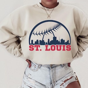 CustomCat St.Louis Cardinals Retro 90's Vintage MLB Crewneck Sweatshirt Navy / 3XL