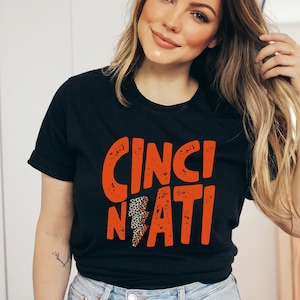 Cincinnati Football Shirt, Trendy Game Day Shirt, Oversized Sports Tshirt, CIncy Football Team Tee, Let&#39;s Go Cincinnati Shirt, OH football