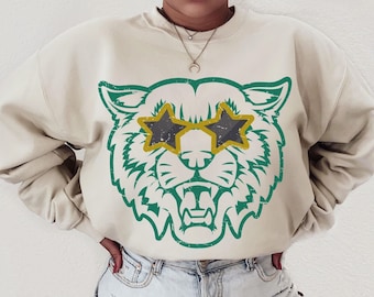 Green and White Bobcats Sweatshirt, Athens Ohio Sweatshirt, Bobcats Shirt