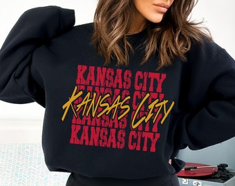 Kansas City Sweatshirt Kansas City Football Kansas City Game Day Apparel Kansas City Tailgate Shirt Kansas City Crewneck KC Sweatshirt