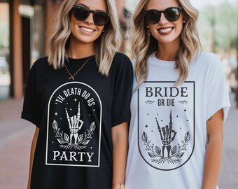 Chemises Bride or Die Bachelorette, Chemises Emo Bachelorette, Til Death Do We Party