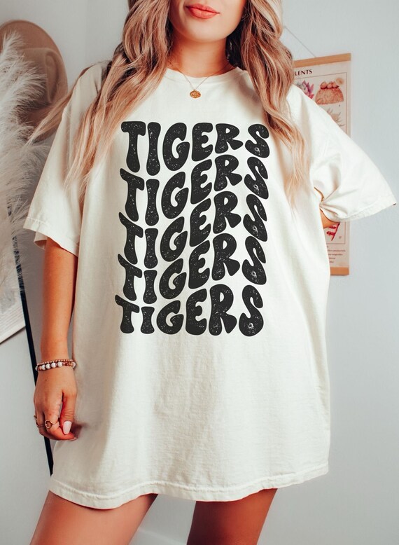 Comfort Colors Retro Tigers Shirt, Tigers Mascot Shirt, High School Tigers Shirt, Tigers Football Tee