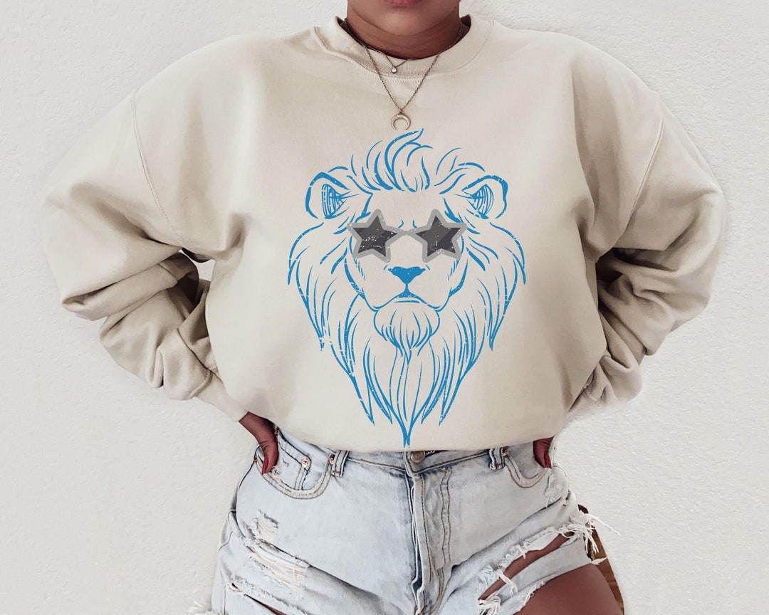 Vintage Style Lions Sweatshirt, Lions Crewneck, Lions Mascot Sweatshirt