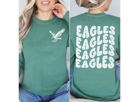 Comfort Colors Long Sleeve Eagles Shirt, Eagles Mascot Shirt, Eagles Spirit Shirt