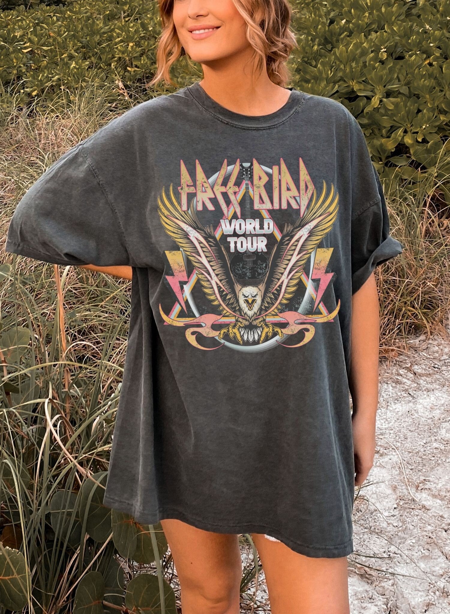 Comfort Colors Free Bird World Tour Shirt Rock N Roll Shirt Rock 