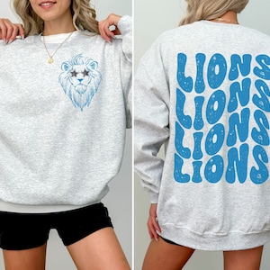Retro Lions Sweatshirt, Lions Crewneck, Lions Mascot Sweatshirt, Lions Shirt