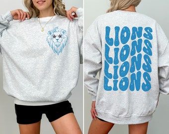 Retro Lions Sweatshirt, Lions Crewneck, Lions Mascot Sweatshirt, Lions Shirt
