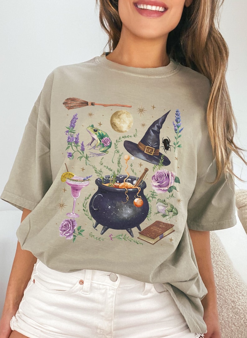 Comfort Colors Cottagecore Halloween Shirt Mystic Witchy Halloween Tee image 4