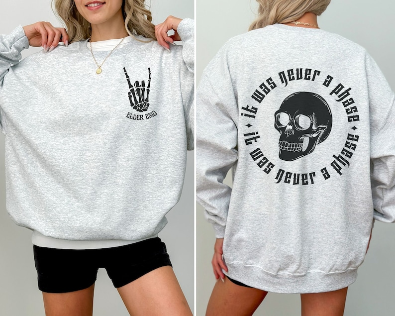 Elder Emo Sweatshirt, Elder Emo Shirt Ash