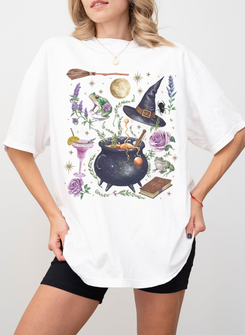 Comfort Colors Cottagecore Halloween Shirt Mystic Witchy Halloween Tee image 3