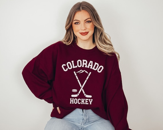 Vintage Style Colorado Hockey Sweatshirt Colorado Hockey Crewneck Avalanche Sweatshirt Colorado Hockey Shirt Game Day Apparel