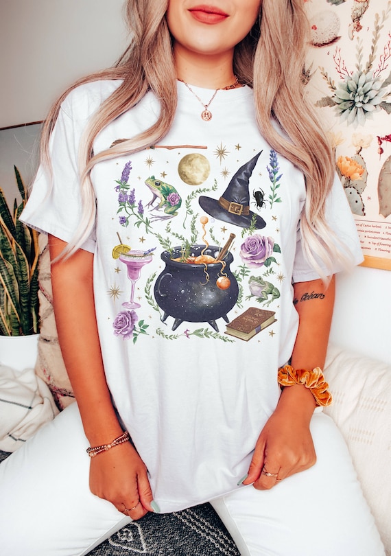 Comfort Colors Cottagecore Halloween Shirt Mystic Witchy Halloween Tee