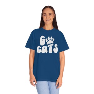 Comfort Colors Go Cats Shirt, Retro Wildcats Shirt, Wildcats Mascot Tee, Game Day Apparel, Oversized Tee, Game Day Apparel Navy