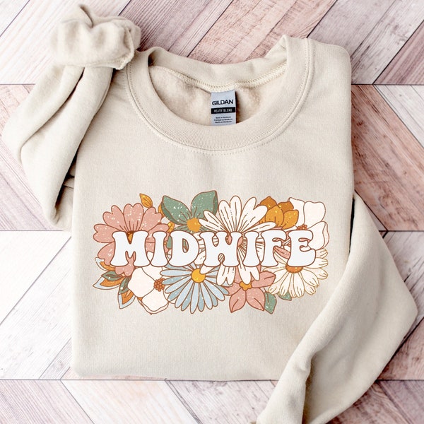 Retro Midwife Sweatshirt, Midwife Sweatshirt, Midwife Gift, Labor and Delivery Sweatshirt, Midwife Gifts, Midwife Tshirt