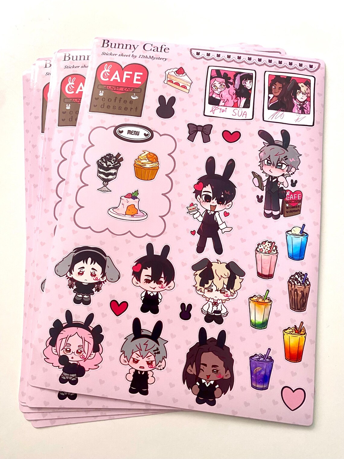 Alien Stage ALNST Bunny Cafe Sticker Sheet, Ivan Till Sua Mizi Hyuna ...