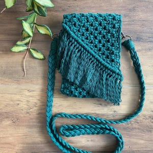 Bohemian Macrame Phone Bag | Handmade Crossbody Bag | Small Macrame Crossbody Purse