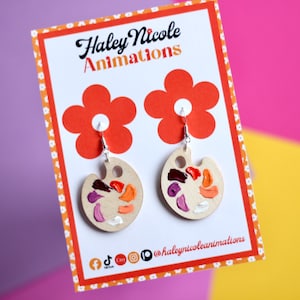 LESBIAN Painters PALETTE Earring WLW Sapphic Society Sappho Artsy Artistic Queer Pride Jewelry Girlfriend Painting Lgbt Gift Idea Unique Les