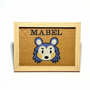 Mabel gerahmte gestickte Kunst; Stickerei, Kunsthandwerk, Hobby, Videospiele, Animal Crossing, Able Sisters